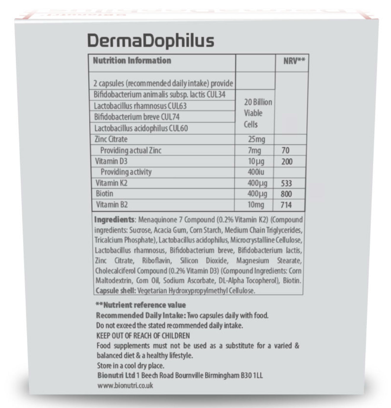 Dermadophilus Skin Supplement 30