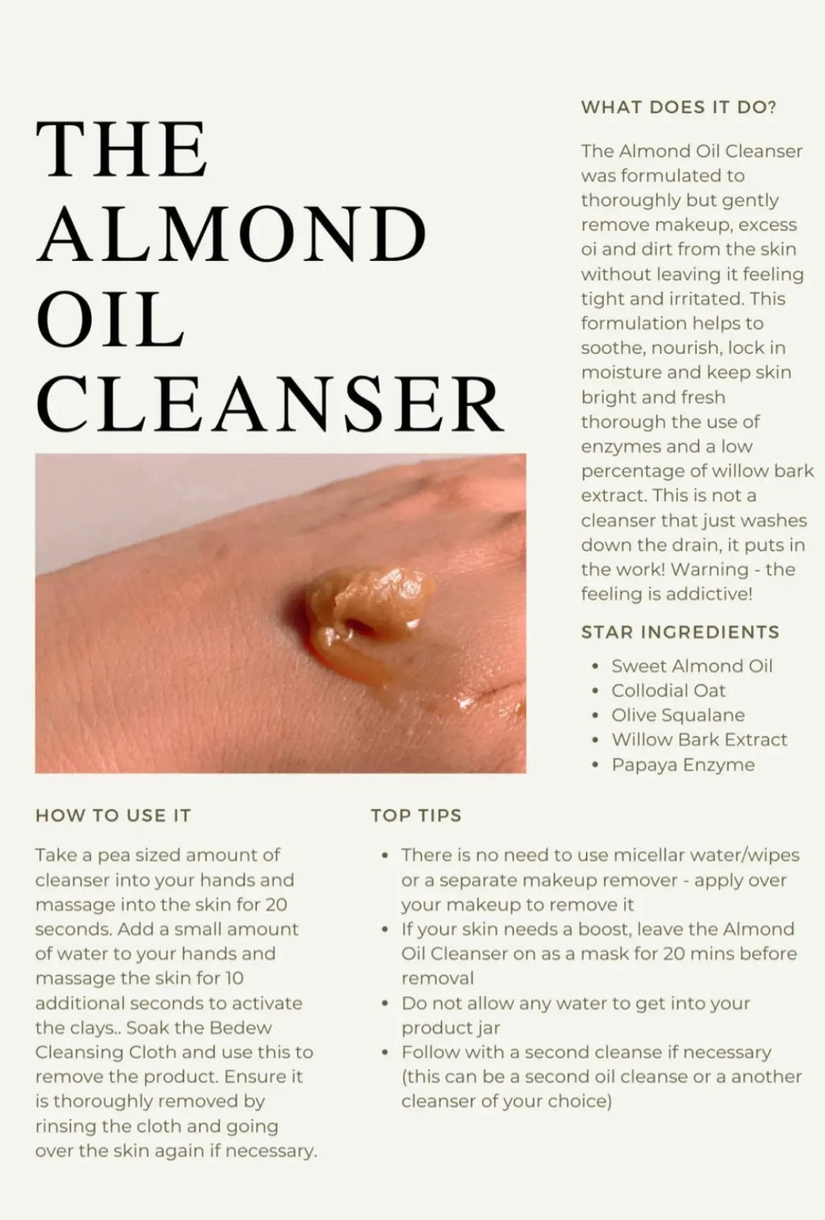 The Almond Oil Cleanser 100ml - Bedew Skin Bedew Skin